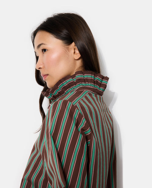 Chemise rayée avec col et manches volantés - PIMKIE - 2