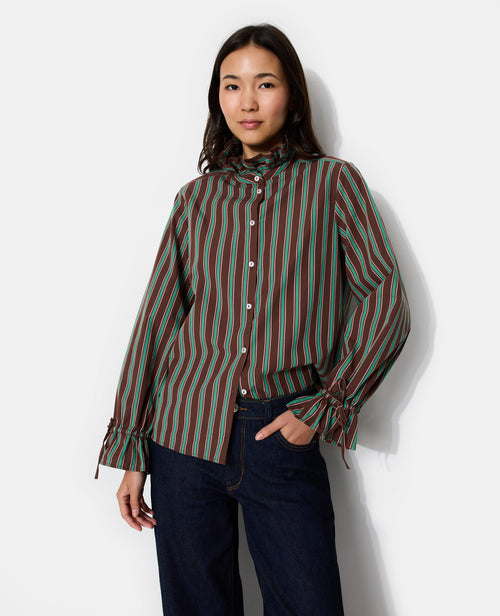 Chemise rayée avec col et manches volantés - PIMKIE - 5