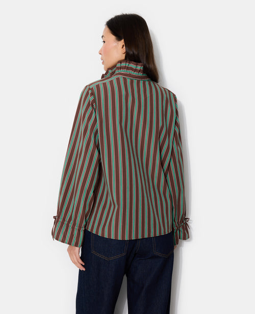 Chemise rayée avec col et manches volantés - PIMKIE - 6