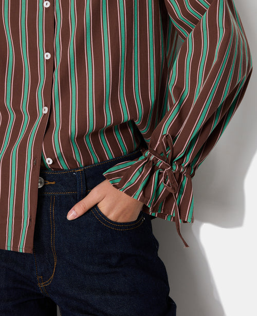 Chemise rayée avec col et manches volantés - PIMKIE - 7