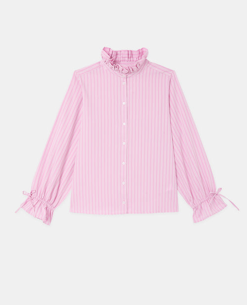 Chemise rayée avec col et manches volantés - PIMKIE - 4