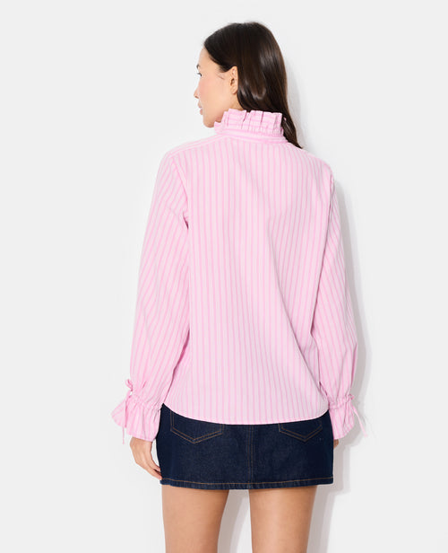 Chemise rayée avec col et manches volantés - PIMKIE - 6