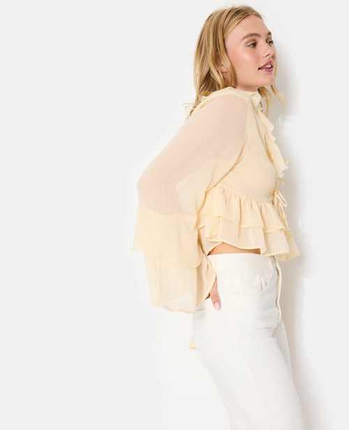 Blouse en voile avec volants et nouettes - PIMKIE - 2