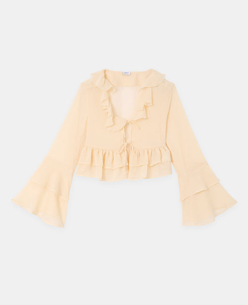 Blouse en voile avec volants et nouettes - PIMKIE - 4