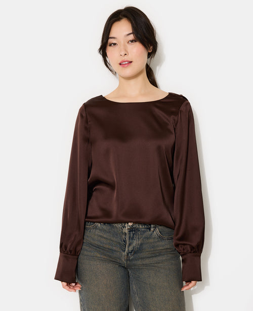 Blouse en satin avec dos dégagé - PIMKIE - 1