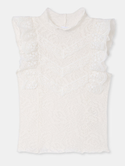 Top en maille ajourée avec dentelle - PIMKIE - 4