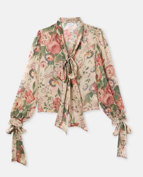 Blouse motif fleurs col lavallière - PIMKIE - 4