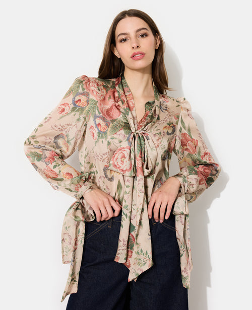 Blouse motif fleurs col lavallière - PIMKIE - 5