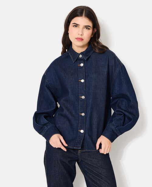 Chemise en jean avec manches ballons - PIMKIE - 1