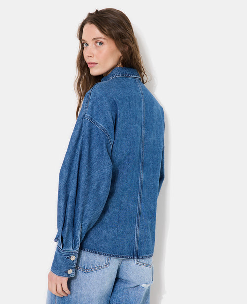 Chemise en jean cintrée avec manches chauve-souris - PIMKIE - 6