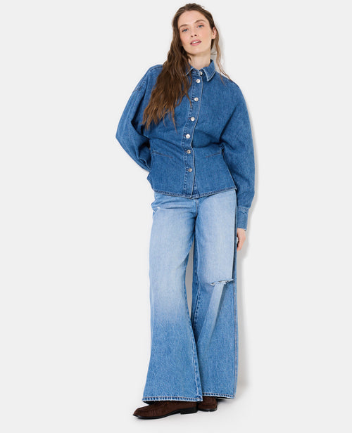 Chemise en jean cintrée avec manches chauve-souris - PIMKIE - 8
