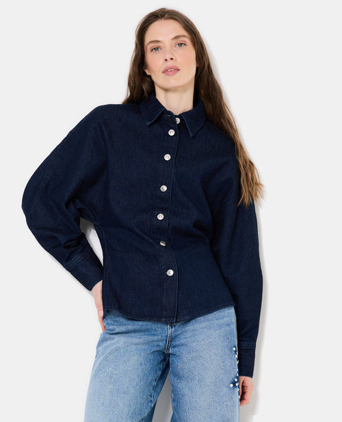 Chemise en jean cintrée avec manches chauve-souris - PIMKIE - 1