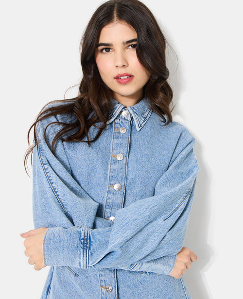 Chemise en jean cintrée avec manches chauve-souris - PIMKIE - 2