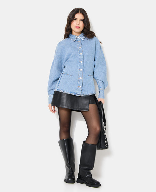 Chemise en jean cintrée avec manches chauve-souris - PIMKIE - 3