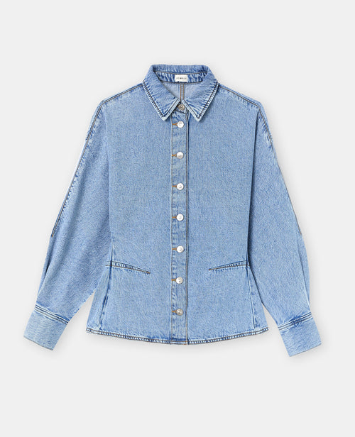 Chemise en jean cintrée avec manches chauve-souris - PIMKIE - 4