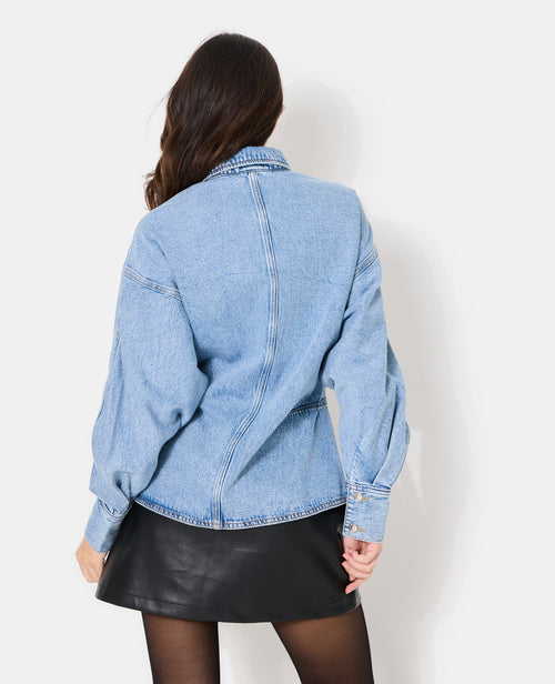 Chemise en jean cintrée avec manches chauve-souris - PIMKIE - 6