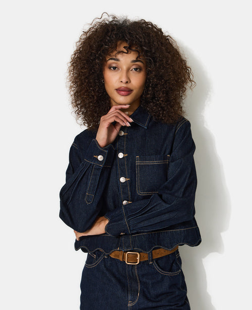 Chemise en jean avec bords zig-zag - PIMKIE - 1