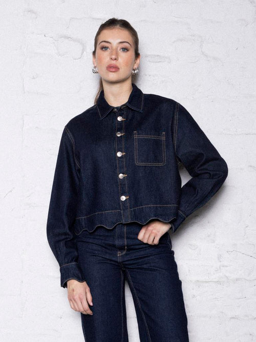 Chemise en jean avec bords zig-zag - PIMKIE - 1