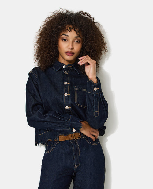 Chemise en jean avec bords zig-zag - PIMKIE - 5