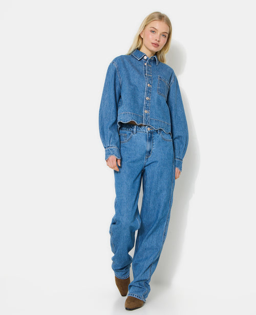 Chemise en jean avec bords zig-zag - PIMKIE - 1