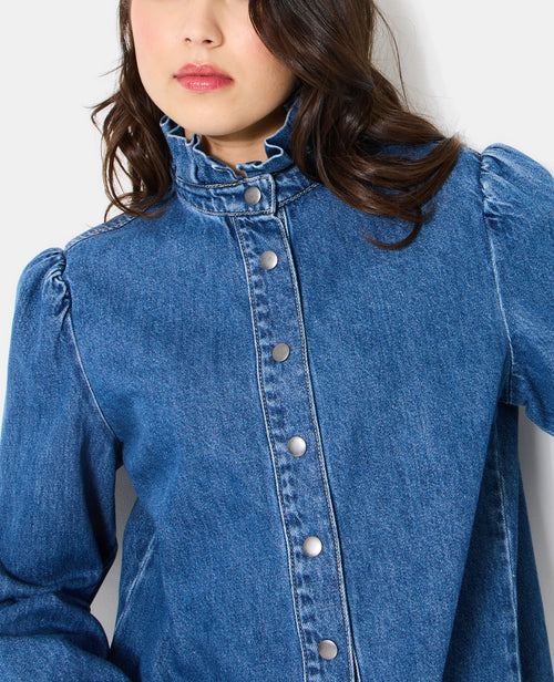 Chemise en jean avec col à volant - PIMKIE - 2