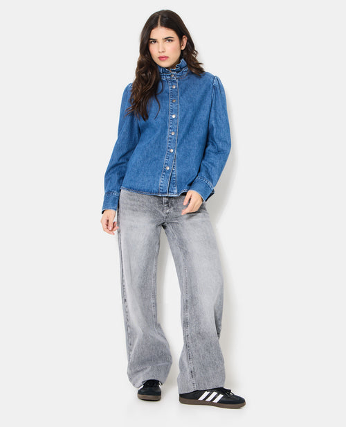 Chemise en jean avec col à volant - PIMKIE - 3