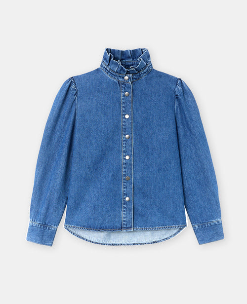 Chemise en jean avec col à volant - PIMKIE - 4