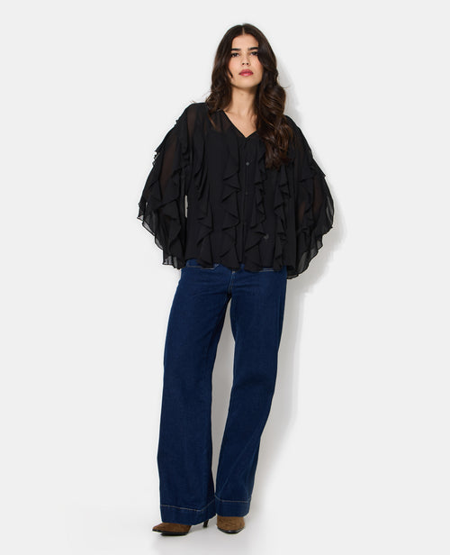 Blouse en voile avec volants et boutons - PIMKIE - 3
