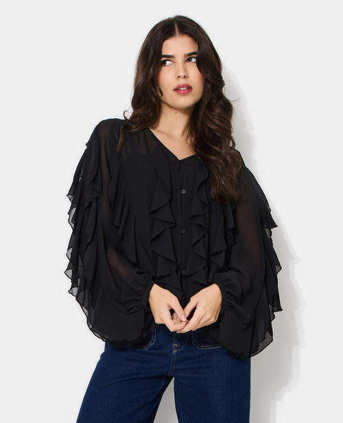 Blouse en voile avec volants et boutons - PIMKIE - 5