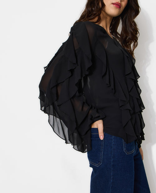 Blouse en voile avec volants et boutons - PIMKIE - 8