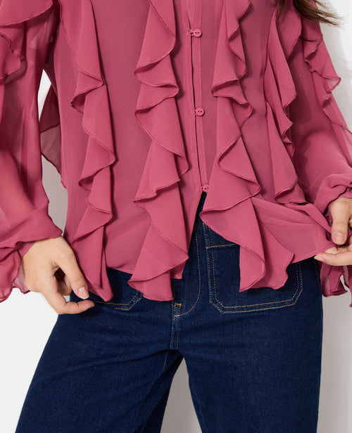 Blouse en voile avec volants et boutons - PIMKIE - 2
