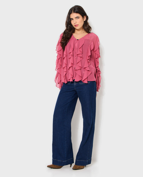 Blouse en voile avec volants et boutons - PIMKIE - 3