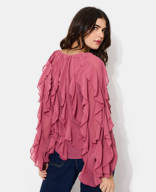 Blouse en voile avec volants et boutons - PIMKIE - 6