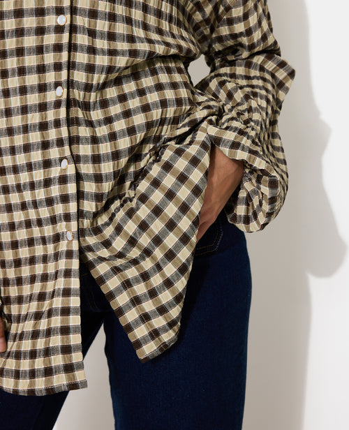 Chemise oversize en tissu gaufré motif carreaux - PIMKIE - 7