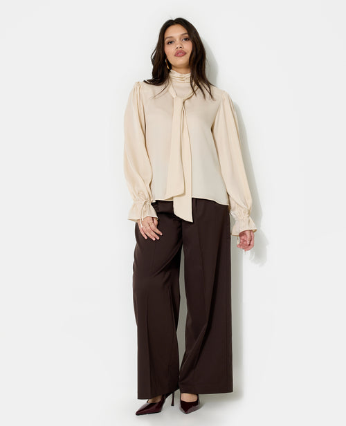 Blouse en satin avec col lavalière - PIMKIE - 3