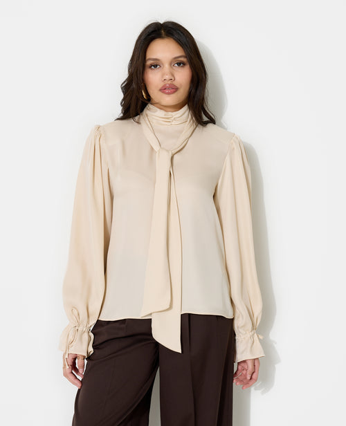 Blouse en satin avec col lavalière - PIMKIE - 5