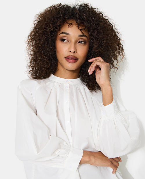 Blouse en popeline avec pinces et manches ballons - PIMKIE - 5
