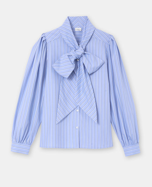 Chemise rayée col lavalière avec manches ballons - PIMKIE - 4