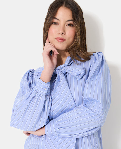 Chemise rayée col lavalière avec manches ballons - PIMKIE - 7