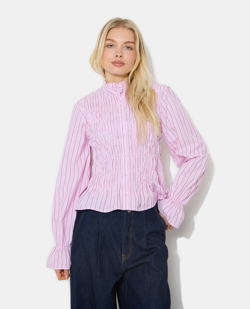 Chemise smockée et rayé avec manches ballons - PIMKIE - 1