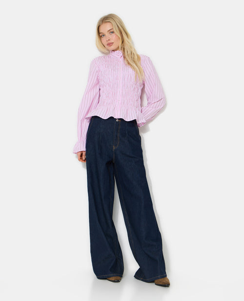 Chemise smockée et rayé avec manches ballons - PIMKIE - 3