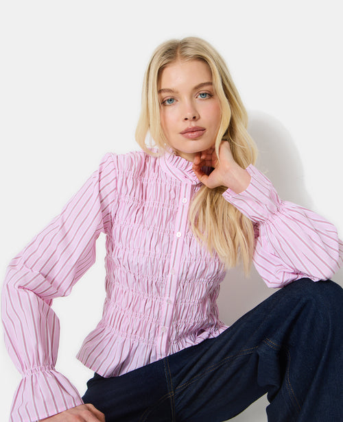 Chemise smockée et rayé avec manches ballons - PIMKIE - 5