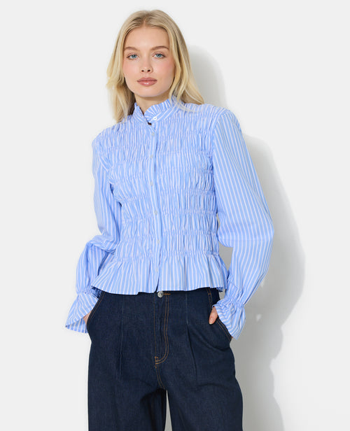 Chemise smockée et rayé avec manches ballons - PIMKIE - 1