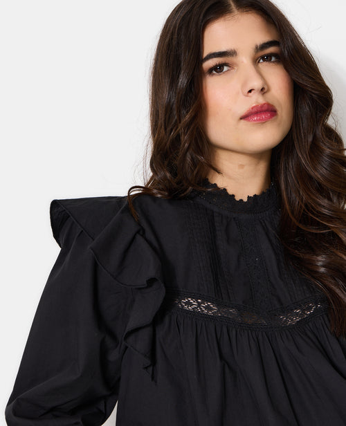 Blouse en popeline avec dentelle et volants - PIMKIE - 2