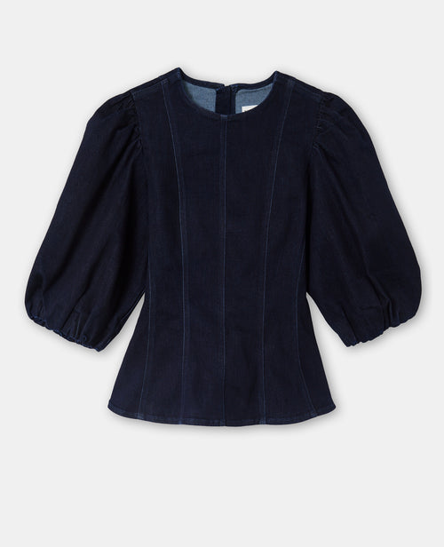 Top en jean stretch avec manches ballons - PIMKIE - 4