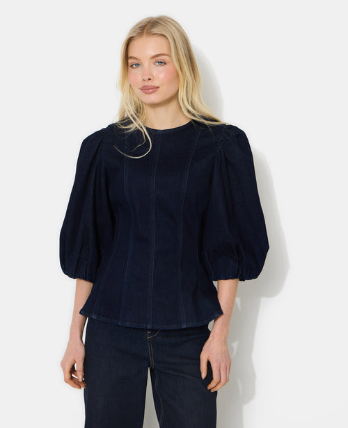 Top en jean stretch avec manches ballons - PIMKIE - 5