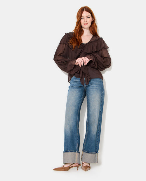 Blouse en voile avec manches ballons et volants - PIMKIE - 3