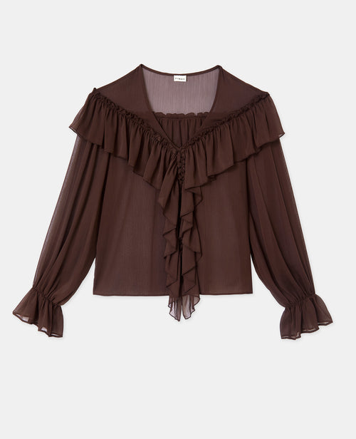 Blouse en voile avec manches ballons et volants - PIMKIE - 4