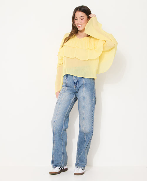Blouse en voile avec volants et manches flare - PIMKIE - 3