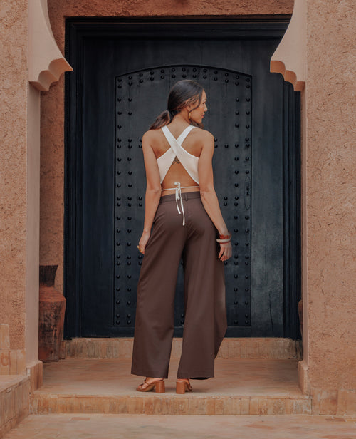 Top en satin col bénitier bretelles croisées dos - PIMKIE - 2